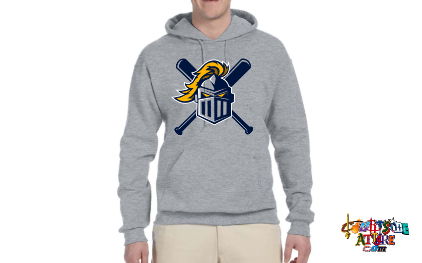 Adult 8 oz. Sweatshirt Pullover Hood Navy and Gray Knights EYRA Baseball