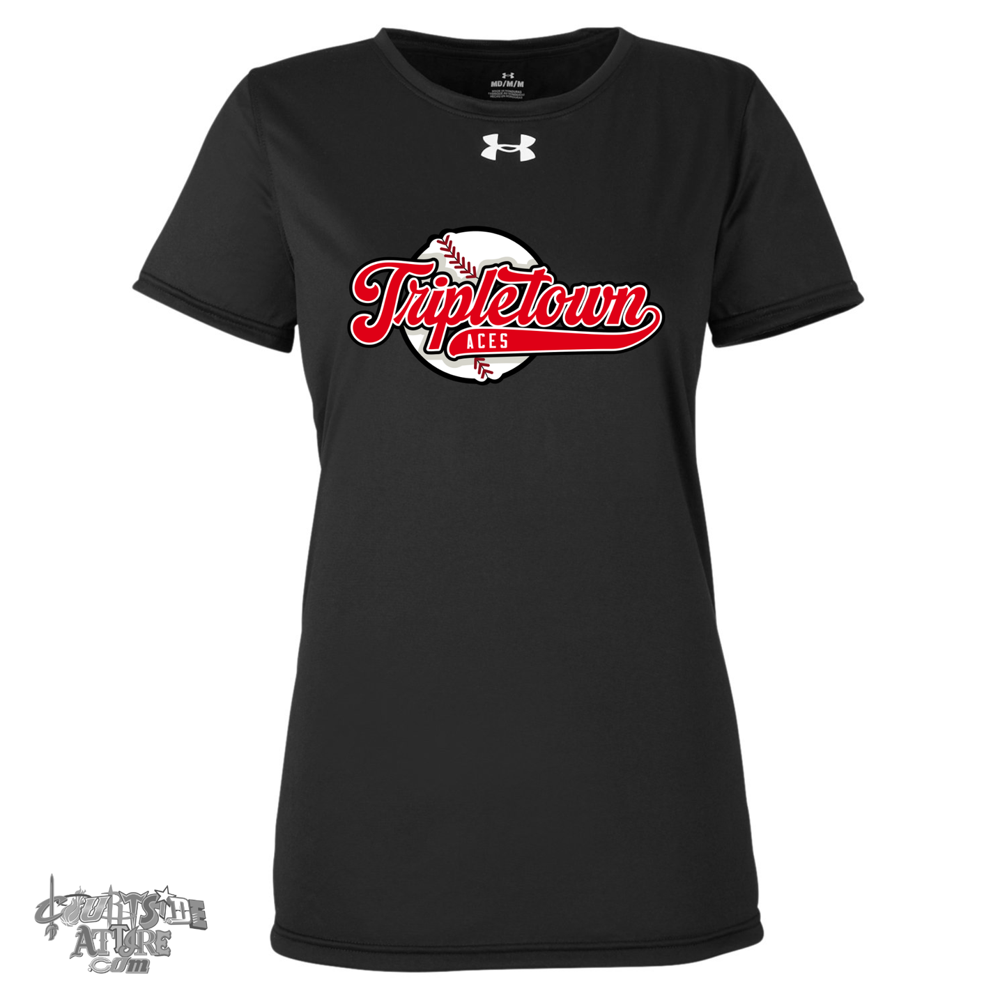 Black Under Armour Ladies' Performance T-Shirt 1376847 Tripletown Aces