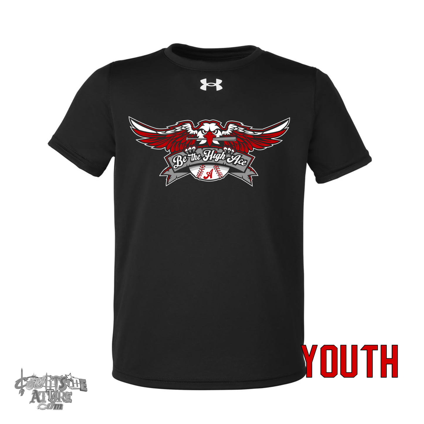 Youth Aces Black Under Armour Performance T-Shirt Multiple Designs 1377487 Tripletown