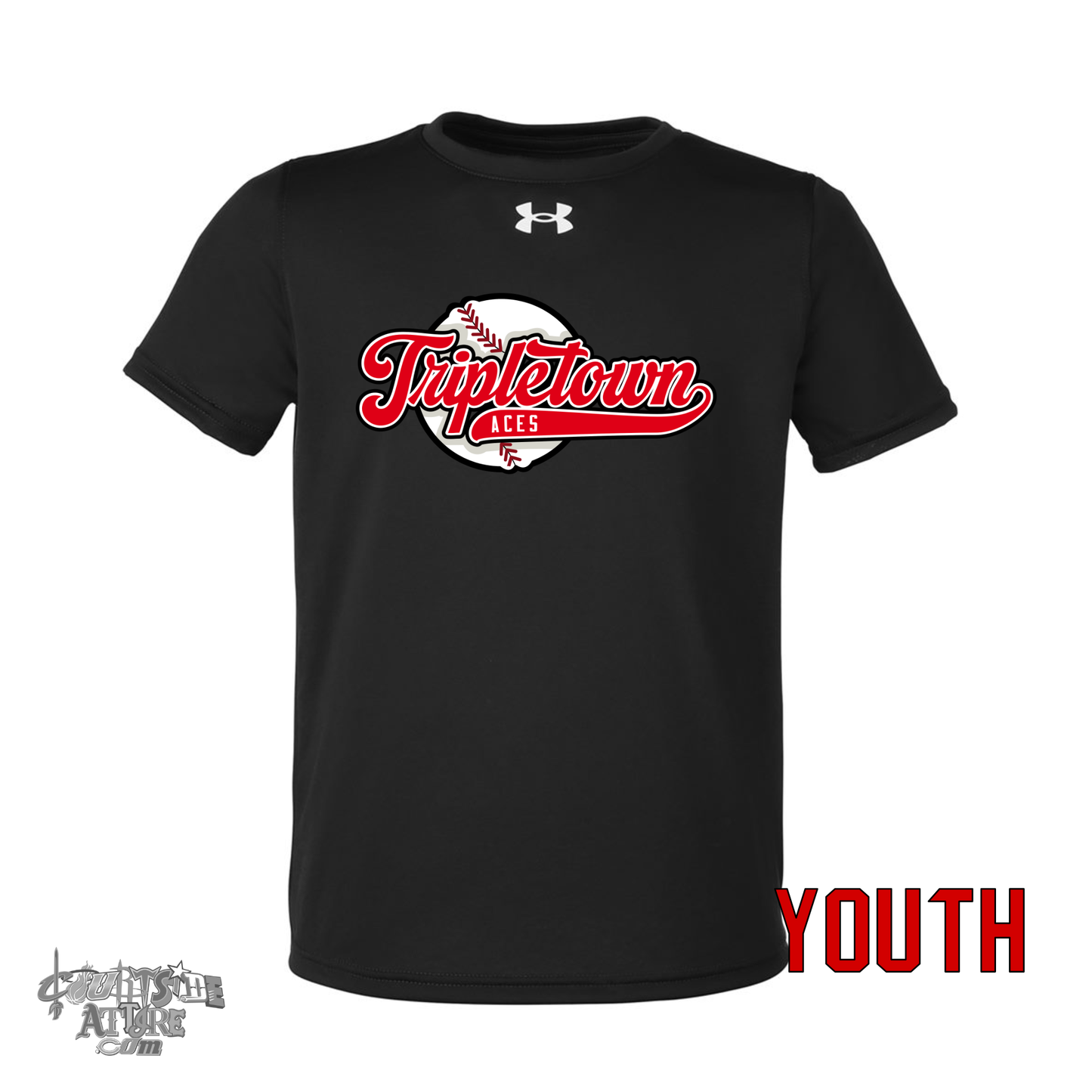 Youth Aces Black Under Armour Performance T-Shirt Multiple Designs 1377487 Tripletown