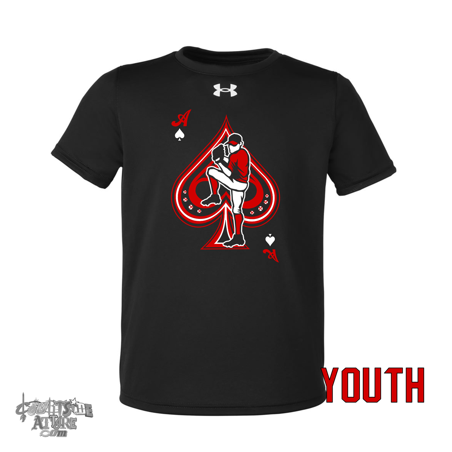 Youth Aces Black Under Armour Performance T-Shirt Multiple Designs 1377487 Tripletown
