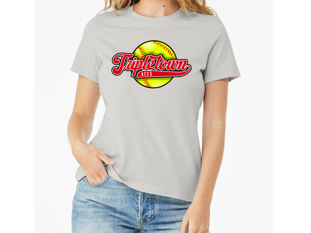 Ladies' Aces Softball Script Jersey Short-Sleeve T-Shirt b6400 Tripletown
