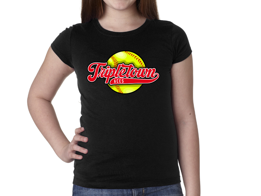 Youth Ladies' T-shirt Aces Script Softball Tripletown