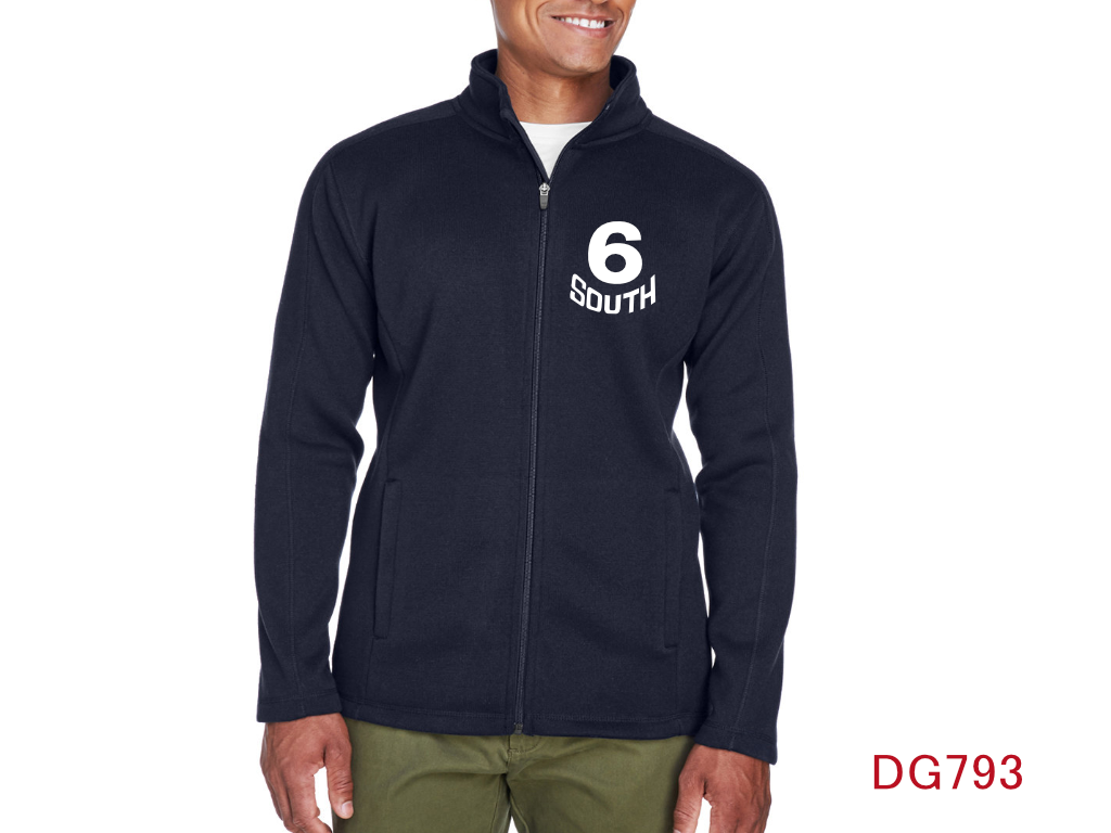 Devon & Jones Men's Bristol Full-Zip Sweater Fleece Jacket Navy 6south DG793