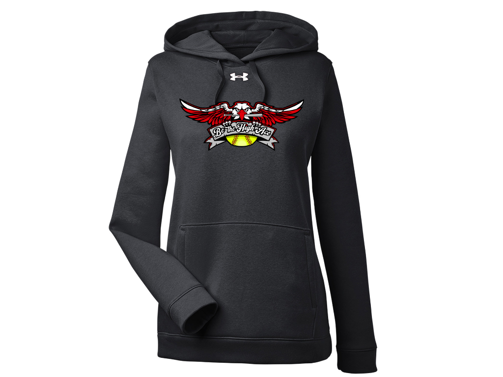 Under Armour Ladies' Hustle Pullover Hooded Sweatshirt Aces Softball 1300261 Tripletown