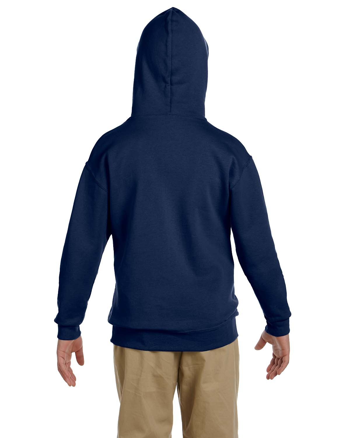 Youth NuBlend® Fleece Pullover Hooded Sweatshirt Navy and Gray EYRA Knights