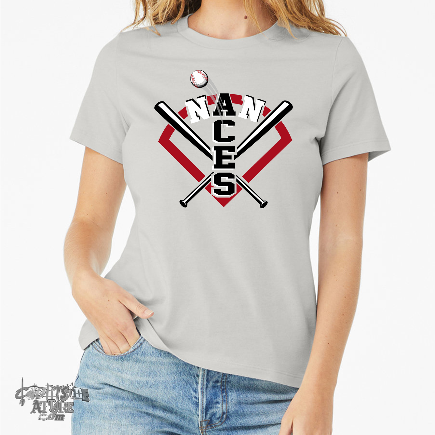 Ladies' Aces Gray Multiple Designs Jersey Short-Sleeve T-Shirt b6400 Tripletown