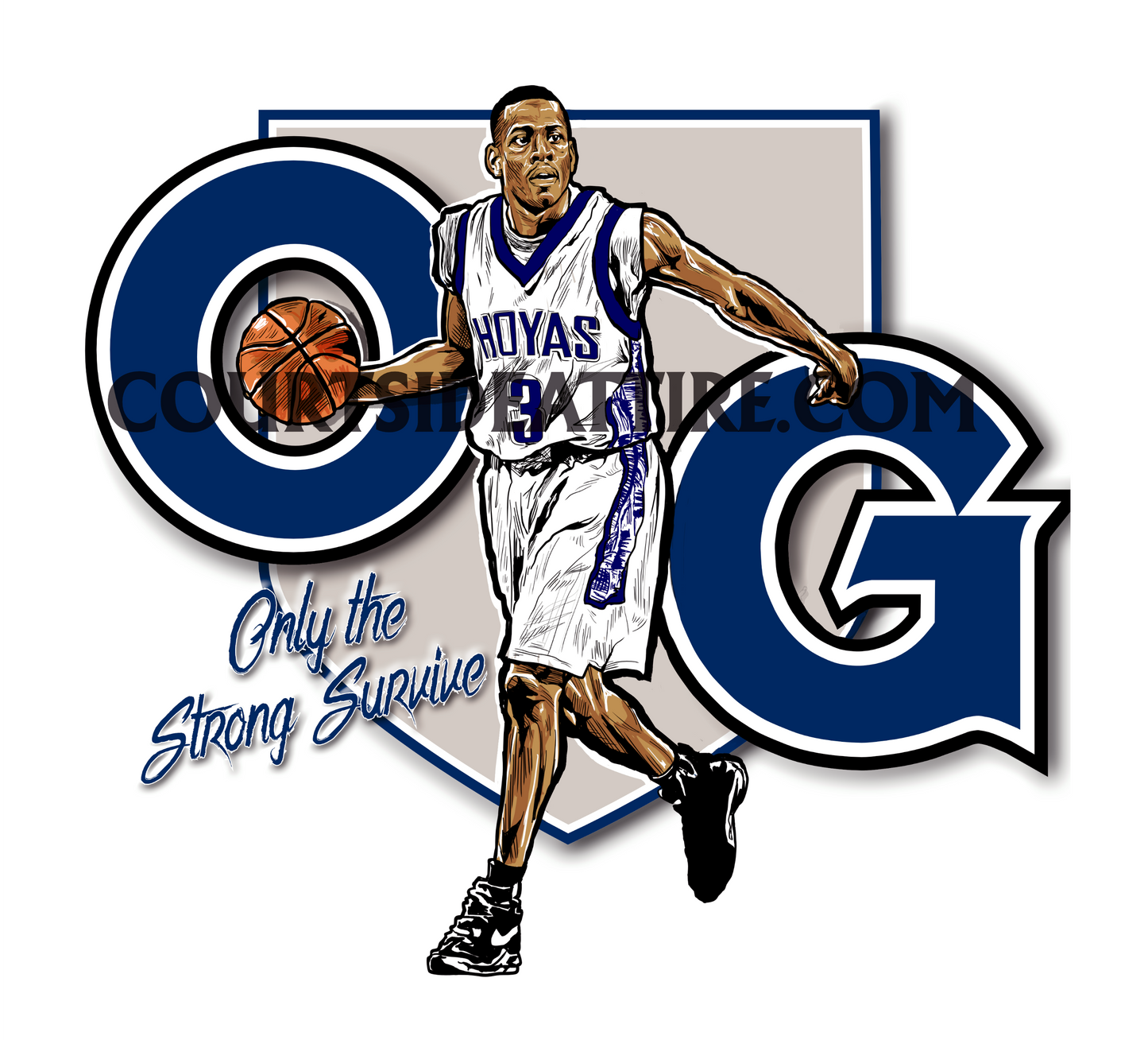 Allen Iverson OG Georgetown Sixers Adult Shirt Mens