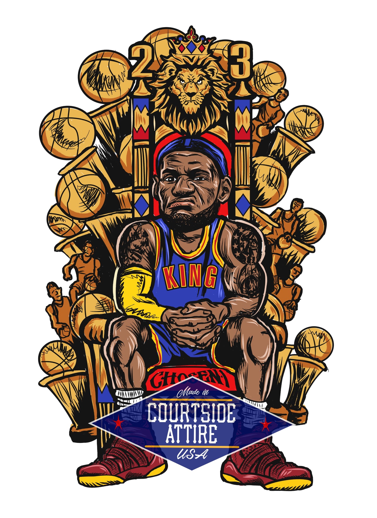 Lebron James THRONE Shirt Mens Cleveland