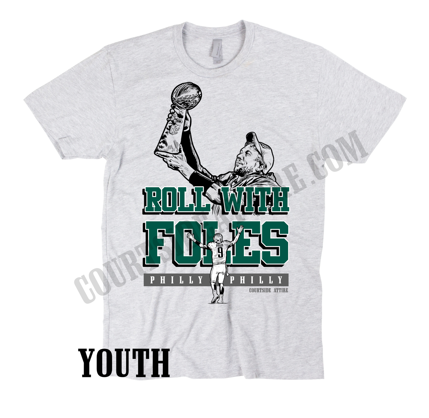 Kids Nick Foles ROLL WITH FOLES philly philly youth shirt jersey