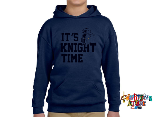Youth g185 8 oz. Sweatshirt Pullover Hood Navy Gray Knights EYFootball