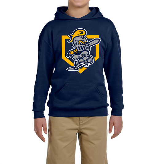 Youth NuBlend® Fleece Pullover Hooded Sweatshirt Navy EYRA Knights
