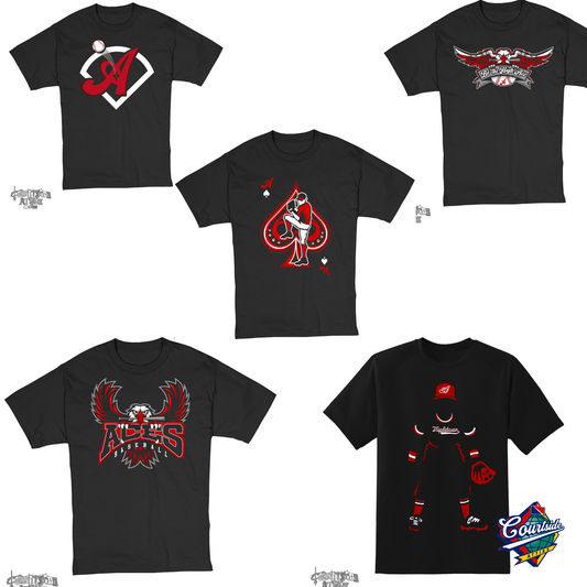 Aces Black T-shirt Tripletown Multiple Designs