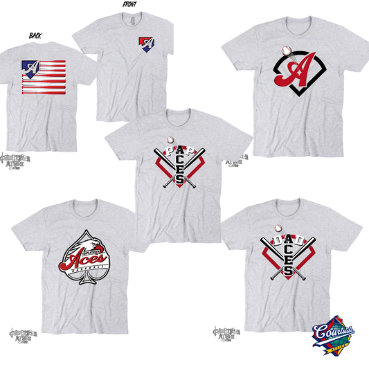 Gray Aces Multiple Designs T-shirt Tripletown aces