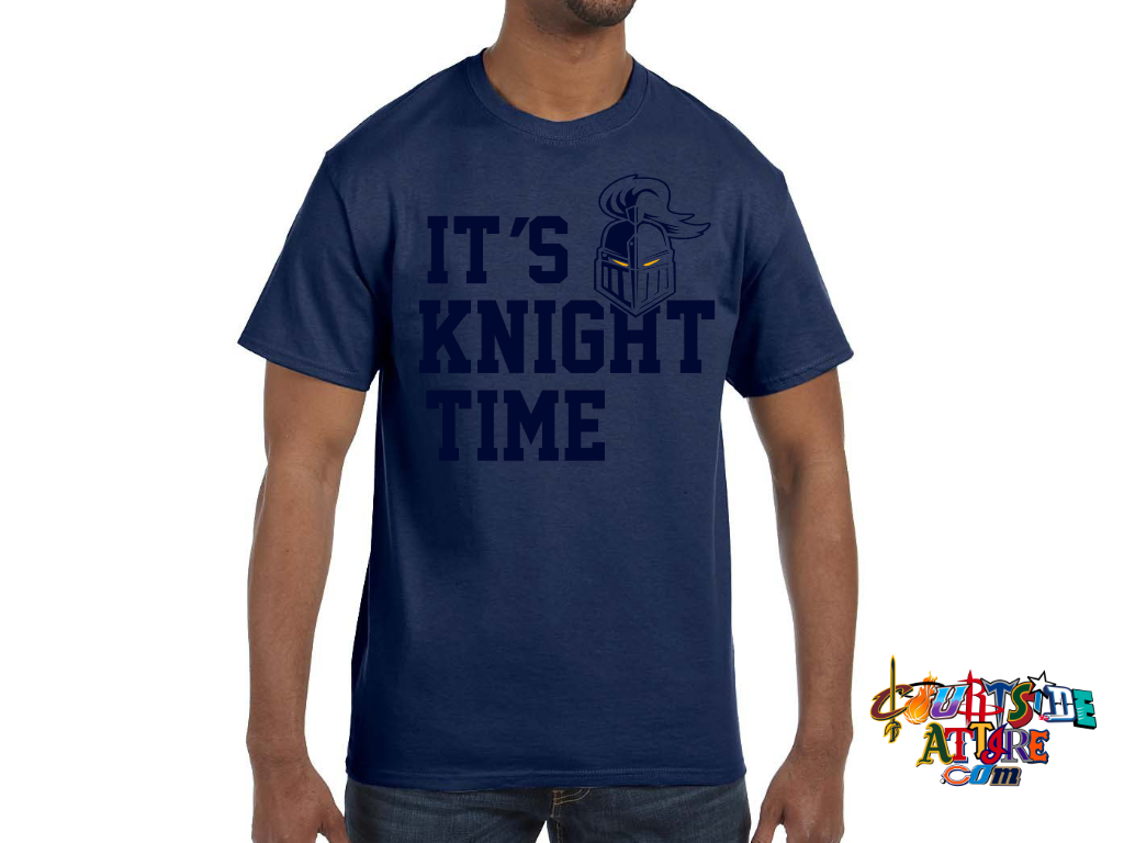 Knight Time Adult 50/50 Cotton poly T-Shirt Navy EYFootball