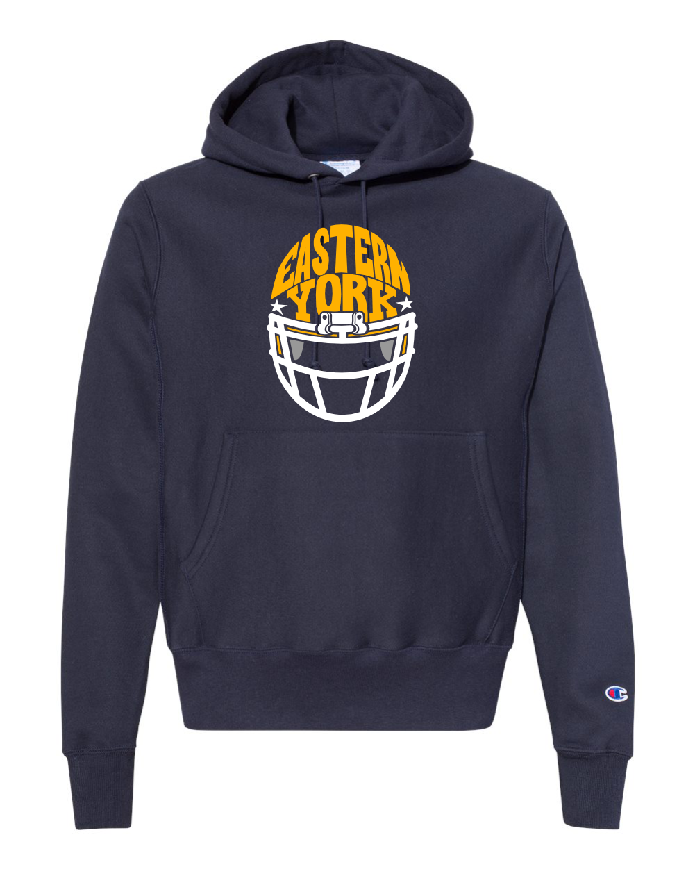 Champion Heavyweight Adult s1051 12 oz. Sweatshirt Pullover Hood Navy Knights EY football