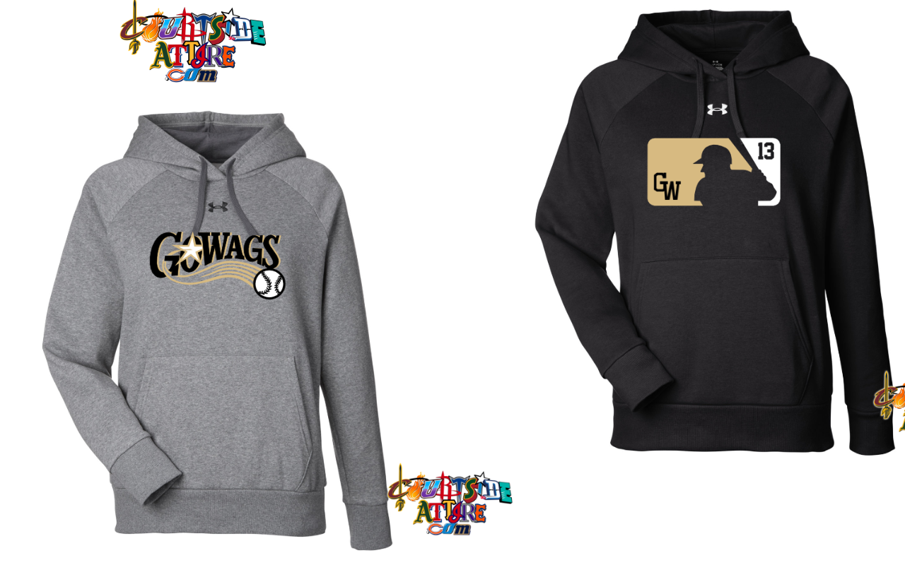 Under Armour Ladies' Rival Fleece Pullover Hooded Sweatshirt Gowags Baseball 1379500