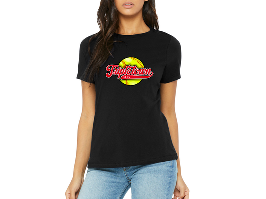 Ladies' Aces Softball Script Jersey Short-Sleeve T-Shirt b6400 Tripletown
