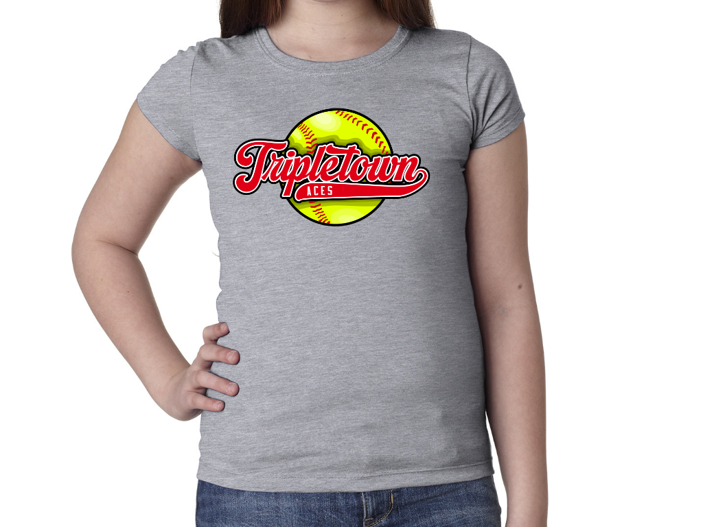 Youth Ladies' T-shirt Aces Script Softball Tripletown