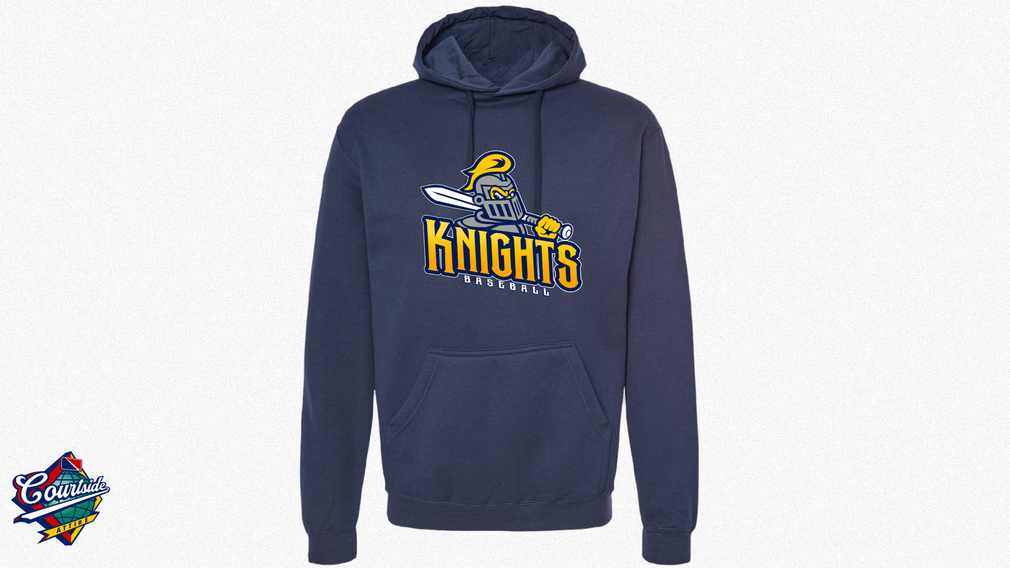 Adult 8 oz. Fleece Hooded Sweatshirt Pullover 80/20 EYRA Baseball knight