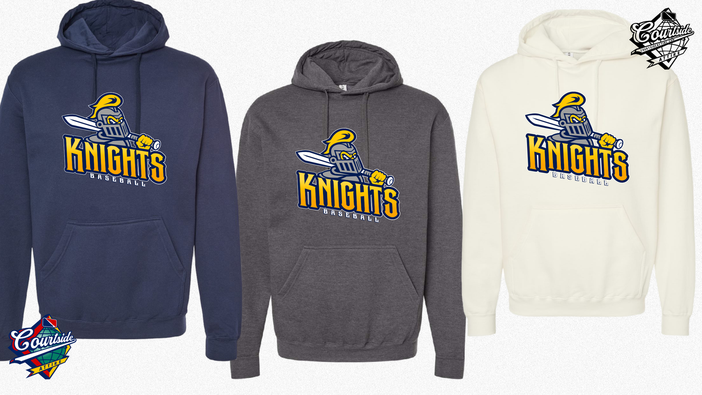 Adult 8 oz. Fleece Hooded Sweatshirt Pullover 80/20 EYRA Baseball knight