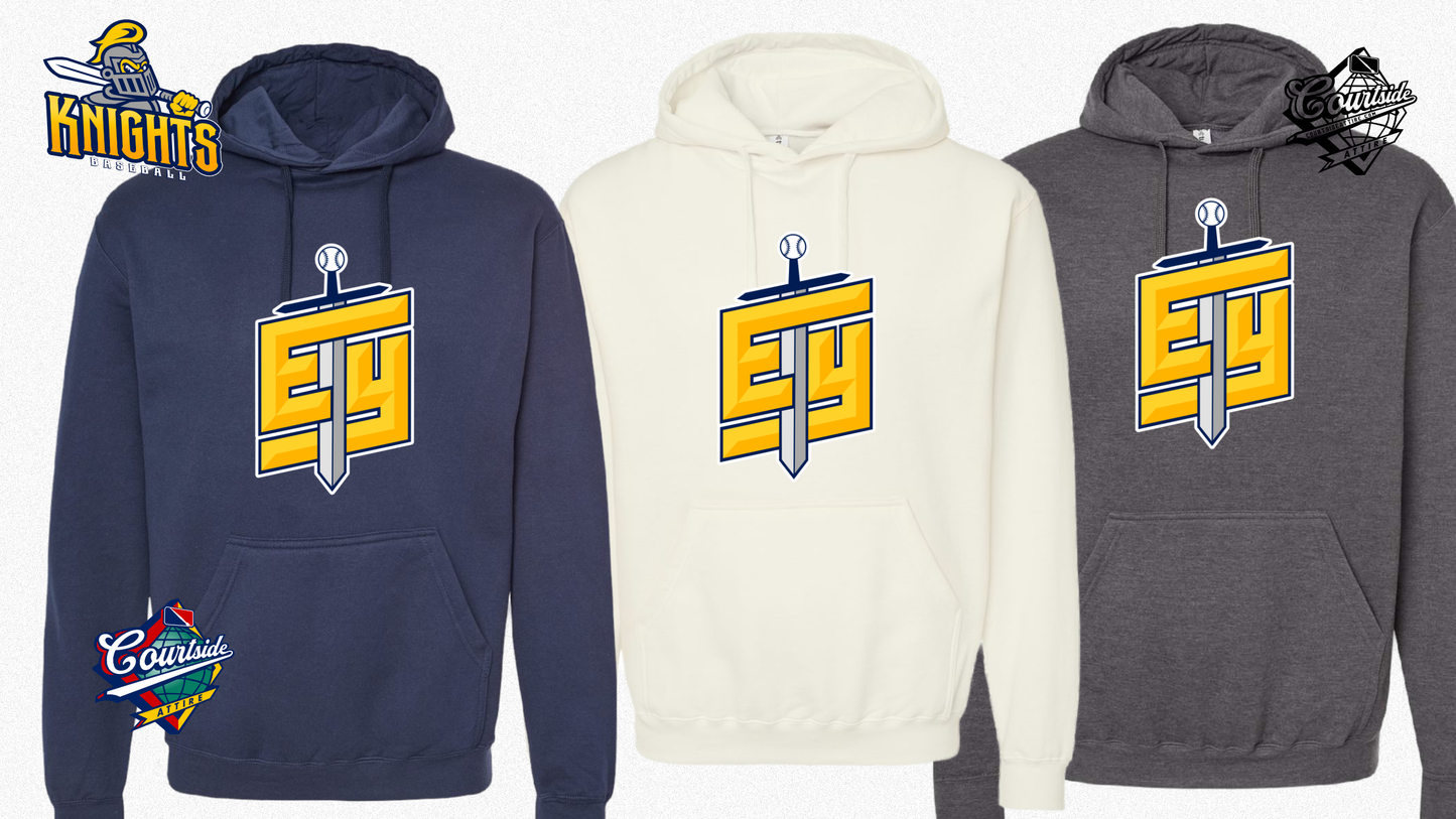 Adult 8 oz. Fleece Hooded Sweatshirt Pullover 80/20 EYRA Baseball EY