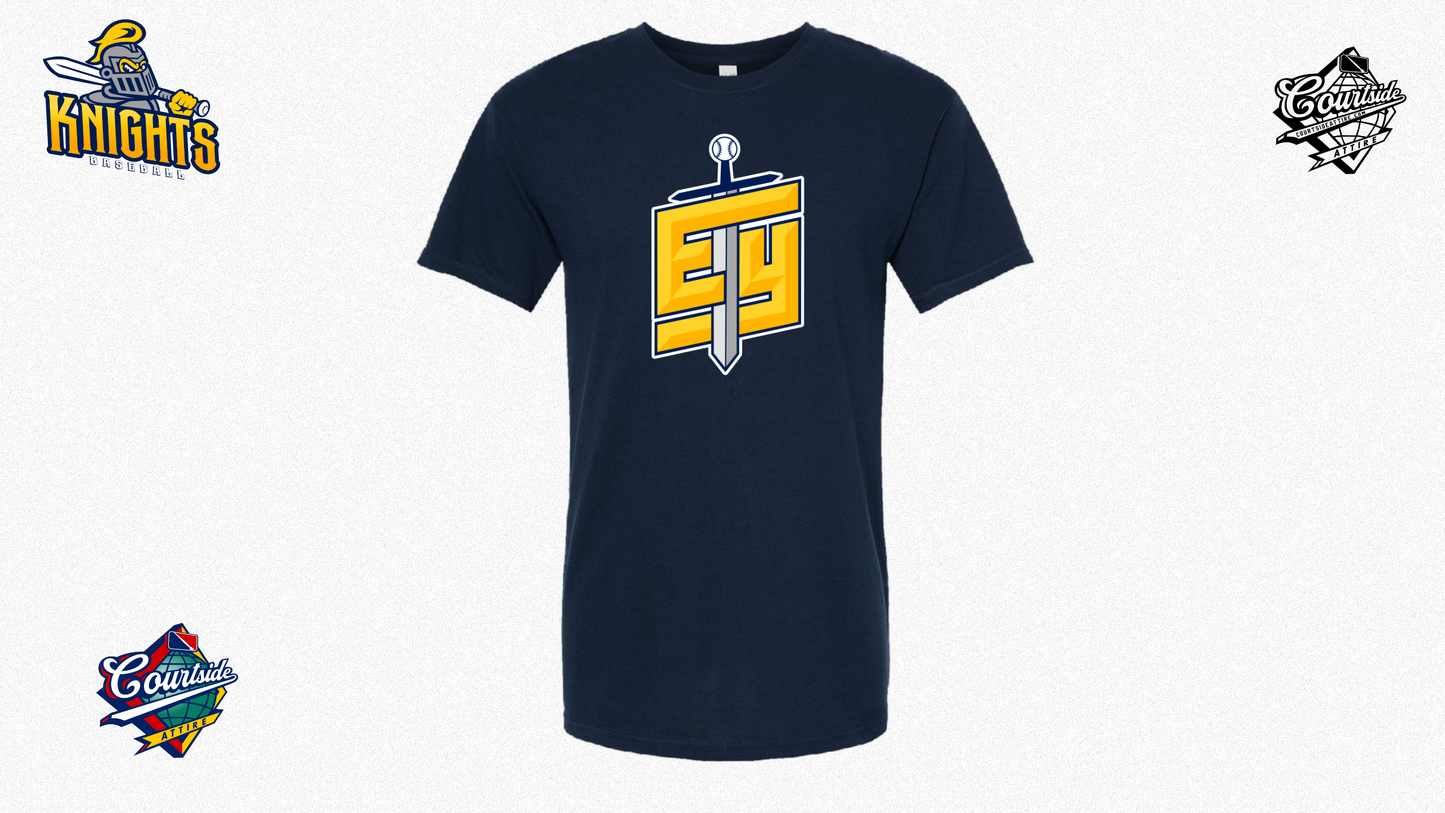 Adult T-Shirt Navy 5 oz. Knights EYRA Baseball EY
