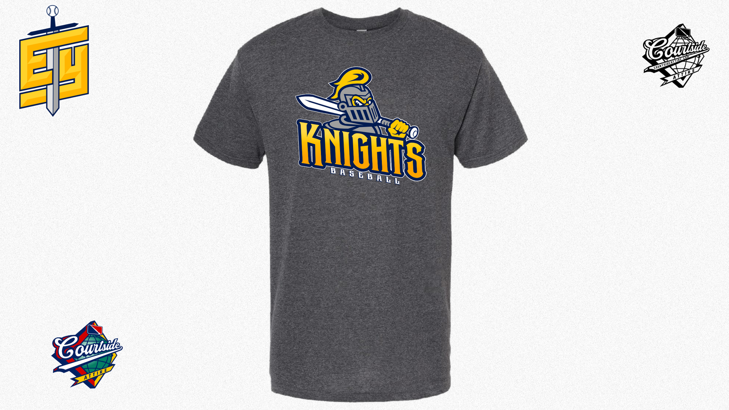 Adult T-Shirt Navy 5 oz. Knights EYRA Baseball knight
