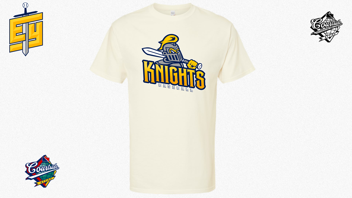 Adult T-Shirt Navy 5 oz. Knights EYRA Baseball knight