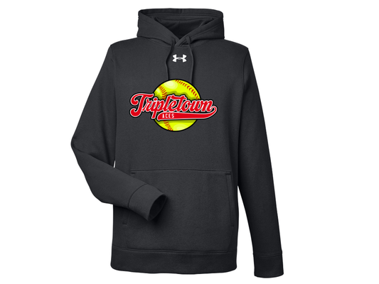 Under Armour Men's Hustle Pullover Hooded Sweatshirt Tripletown Aces Softball 1300123