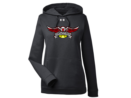 Under Armour Ladies' Hustle Pullover Hooded Sweatshirt Aces Softball 1300261 Tripletown