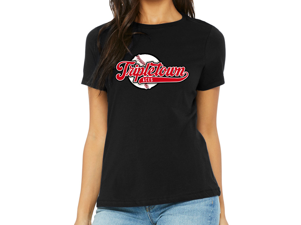 Ladies' Aces Script Baseball Jersey Short-Sleeve T-Shirt b6400 Tripletown