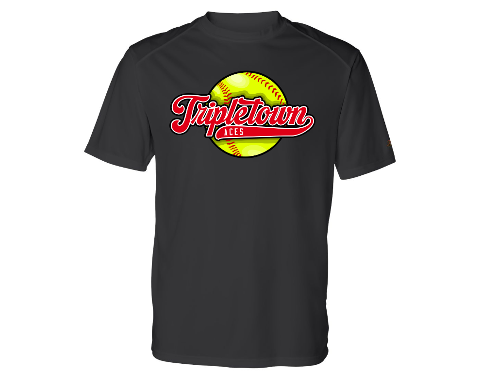 Tripletown Aces Softball Script Adult T-shirt