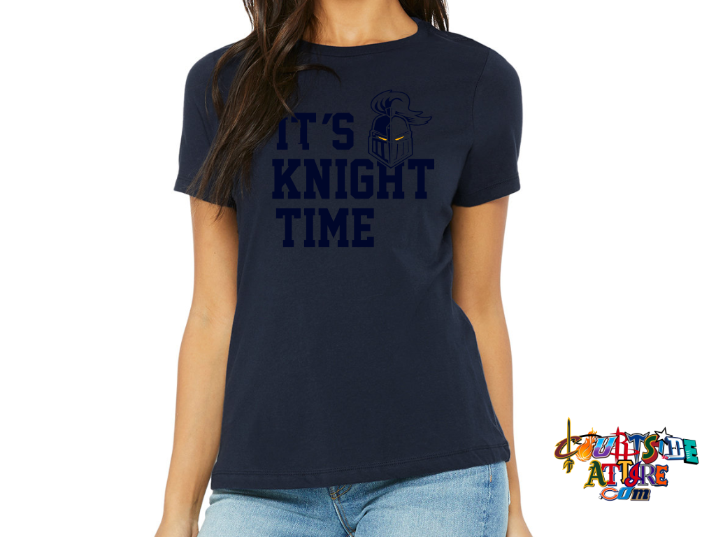 Ladies' Jersey Short-Sleeve V-Neck Navy T-Shirt b6400 EYFootball
