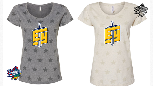 Women's Star Print Scoop Neck Tee - 3629