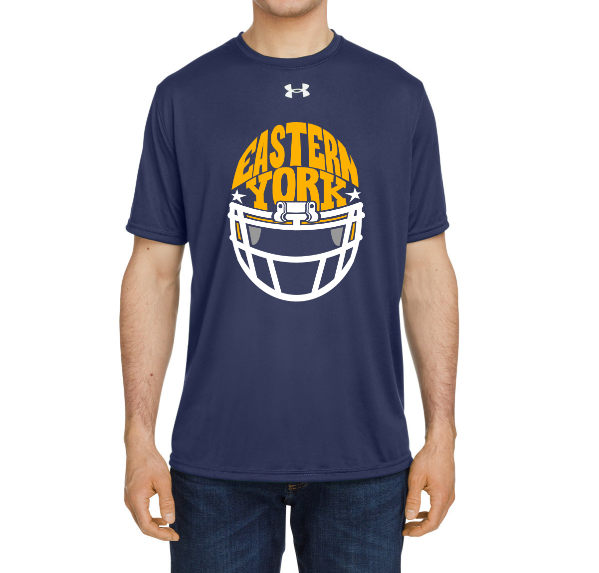 Under Armour Adult Men's Performance Navy T-Shirt 1376842 EY Football