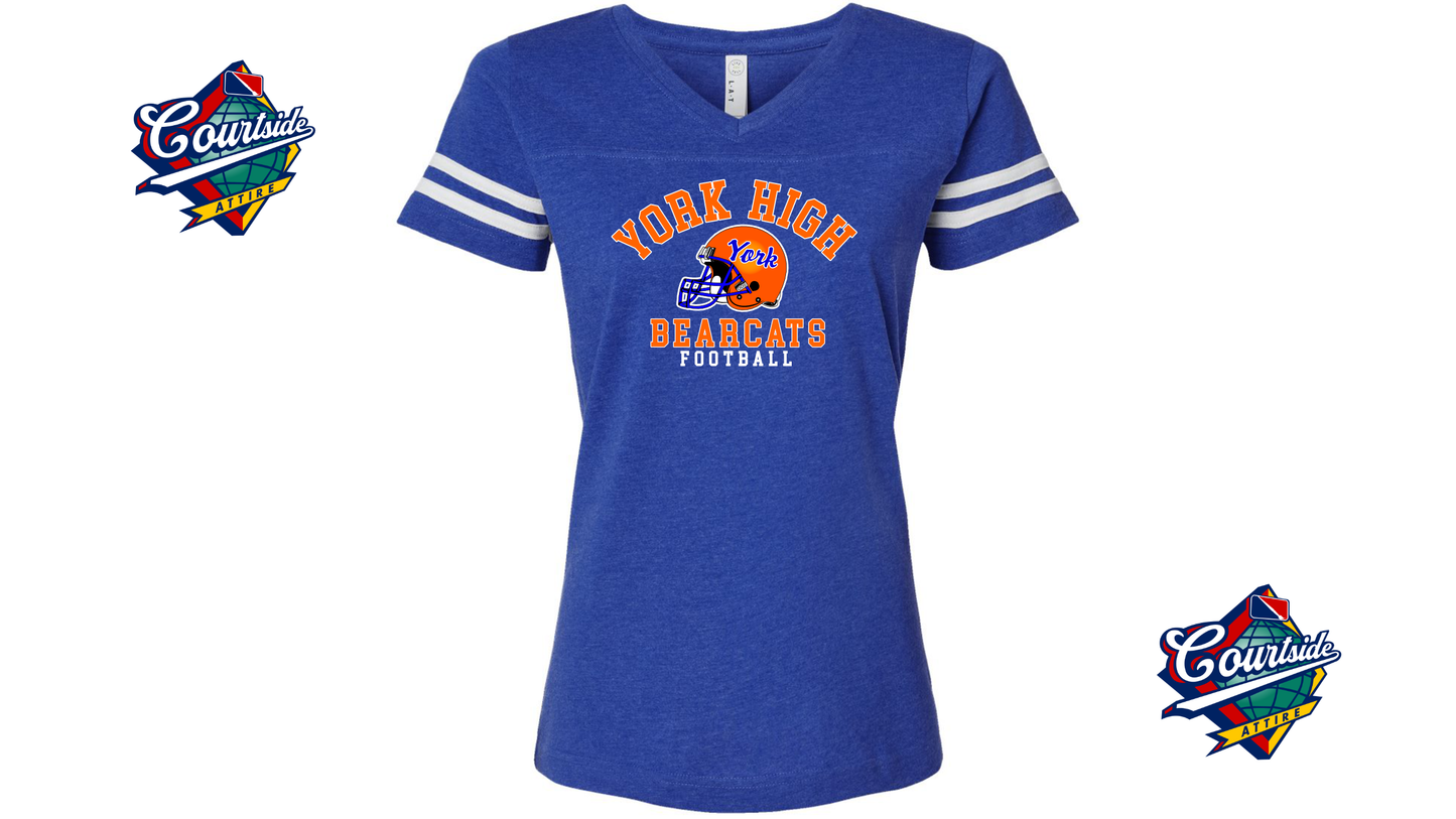 Women's Football V-Neck Fine Jersey Tee 3537 York High