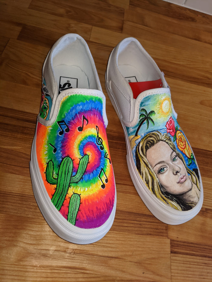 Tie-dye slip-ons