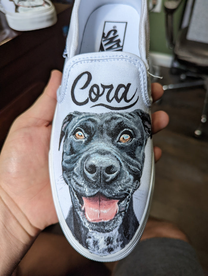 Pet portrait slip-on, Cora
