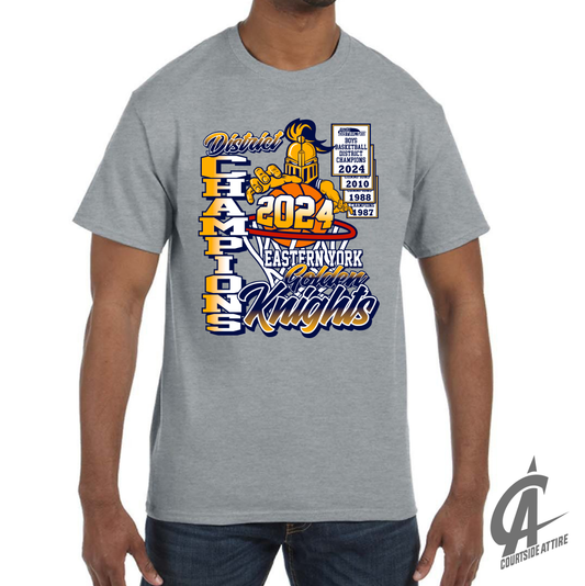Adult Shirt Grey 5 oz. T-Shirt Knights Basketball