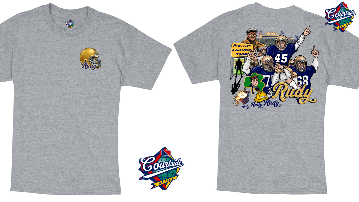Rudy shirt front and back, heather grey