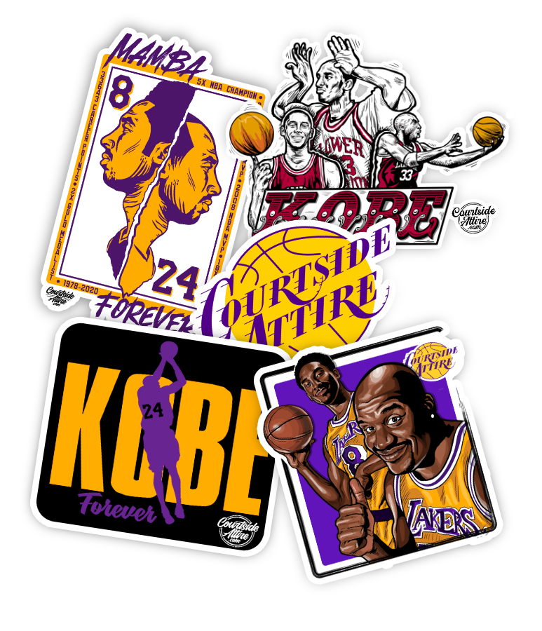 Kobe Bryant Sticker Pack Lakers jersey