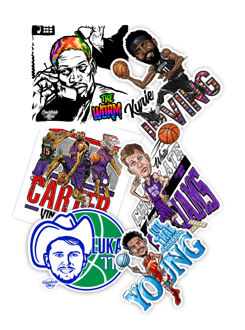 NBA Sticker Pack Kyrie Luka Rodman White Chocolate jersey Vince carter Trae Young