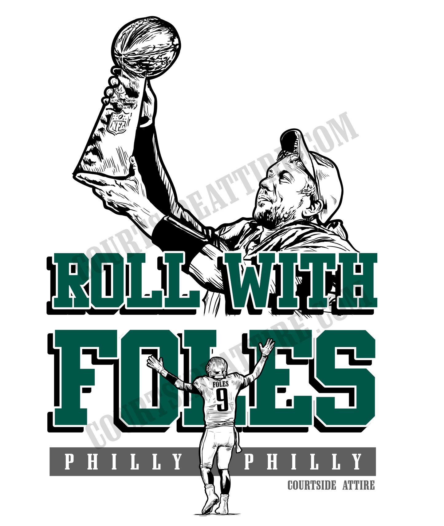 Kids Nick Foles ROLL WITH FOLES philly philly youth shirt jersey