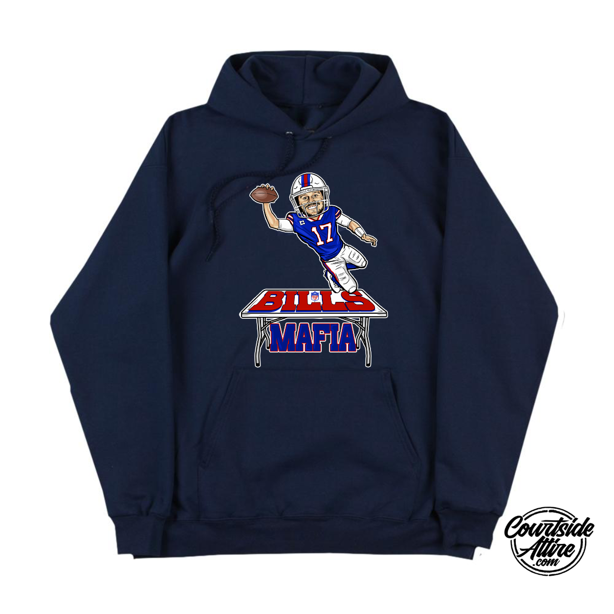 Josh Allen Bills Mafia Table Adult Hoodie Navy Sweatshirt