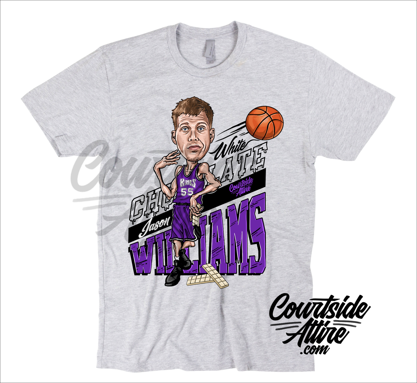 Courtside Attire Jason Williams White Chocolate Sacramento Mens Shirt Jersey Adult 3XLarge / Black